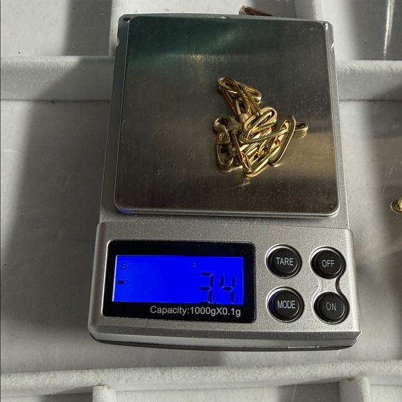 18K Paperclip Chain Necklace and Bracelet Set - Picture 7 of 14